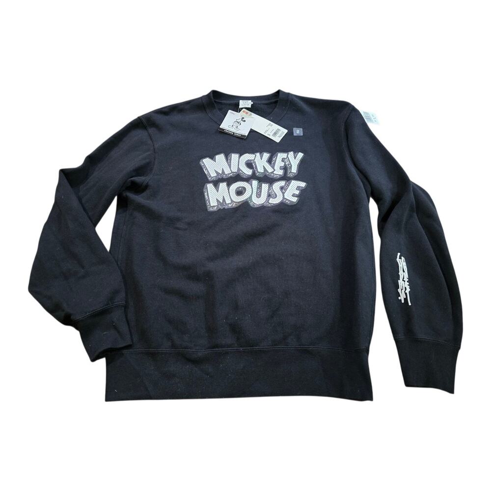 Disney Mickey Mouse Club Sweater SZ S Uniqlo Joshua Vides Black Sweatshirt